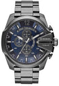 Diesel DZ4329 Mega Chief Chronograph Men's Watch – Blue Dial & Black Stainless Steel Strap