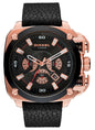 Diesel DZ7346 BAMF Chronograph Men's Watch – Black Dial & Black Leather Strap