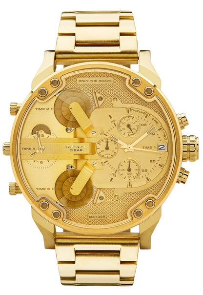 Diesel DZ7399 Mr. Daddy 2.0 Chronograph Men's Watch – Gold Dial & Gold Stainless Steel Strap