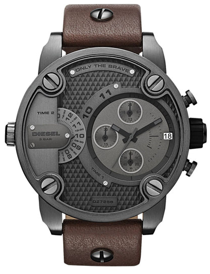 Diesel DZ7258 Little Daddy SBA Men's Watch – Grey Dial & Brown Leather Strap