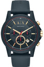 Armani Exchange Outerbanks AX1335 Men's Chronograph Watch – Blue Dial with Blue Silicone Strap