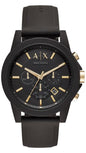 Armani Exchange Outerbanks AX7105 Men's Chronograph Watch – Black Dial with Black Stainless Steel Strap