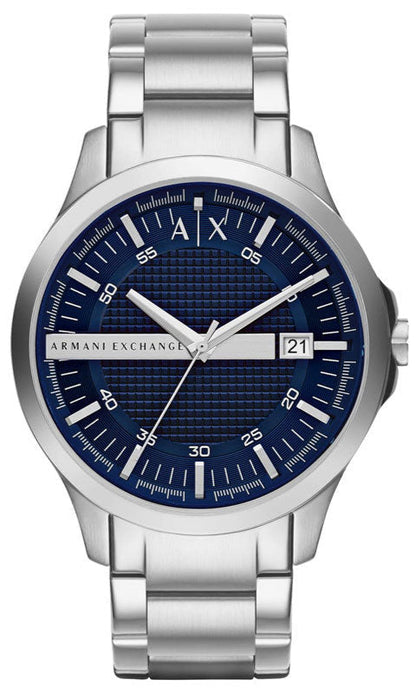 Armani Exchange Hampton AX2132 Men's Chronograph – Blue Dial with Silver Stainless Steel Bracelet