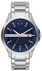 Armani Exchange Hampton AX2132 Men's Chronograph – Blue Dial with Silver Stainless Steel Bracelet