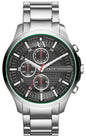 Armani Exchange Hampton AX2163 Men's Chronograph Watch – Black Dial with Silver Stainless Steel Strap