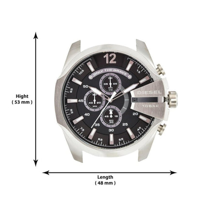 Diesel DZ4290 Mega Chief Chronograph Men's Watch – Black Dial & Brown Leather Strap