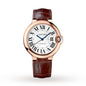 Ballon Bleu de Cartier 36 | 36mm, 18K Rose Gold, Alligator Leather, Silver Dial
