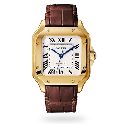 Santos de Cartier Medium Model | 35mm, 18K Yellow Gold, Silver Dial