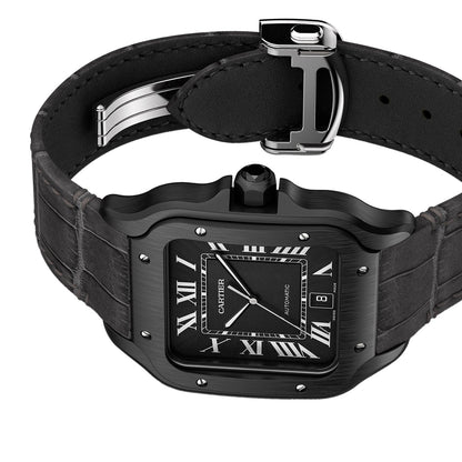 Santos de Cartier Large Model | 40mm, Two-Tone Steel & ADLC, Rubber, Black Dial