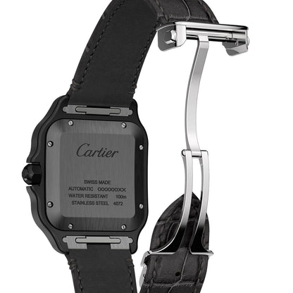 Santos de Cartier Large Model | 40mm, Two-Tone Steel & ADLC, Rubber, Black Dial