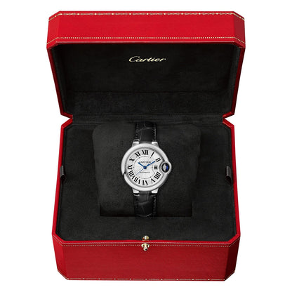 Ballon Bleu de Cartier 33 | 33mm, Steel, Alligator Leather, Silver Dial