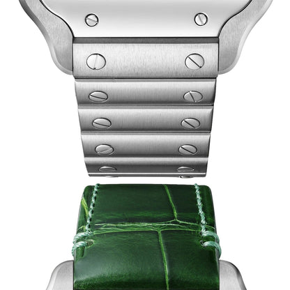 Santos de Cartier Medium Model | 35mm, Steel, Green Dial