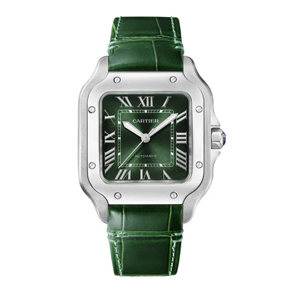 Santos de Cartier Medium Model | 35mm, Steel, Green Dial