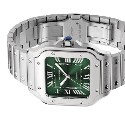 Santos de Cartier Medium Model | 35mm, Steel, Green Dial