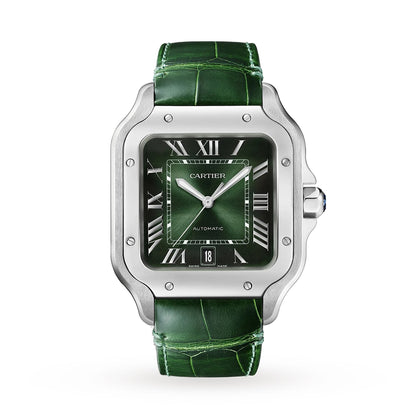 Santos de Cartier Large Model | 40mm, Steel, Green Dial