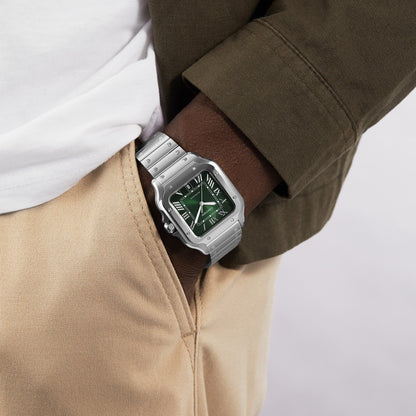 Santos de Cartier Large Model | 40mm, Steel, Green Dial