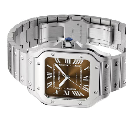Santos de Cartier Medium Model | 35mm, Steel, Brown Dial