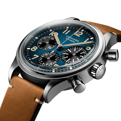 longines Avigation BigEye 41mm - Blue on Leather Strap