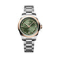 longines Conquest 30mm - Green w/ Pink Gold Bezel on Bracelet