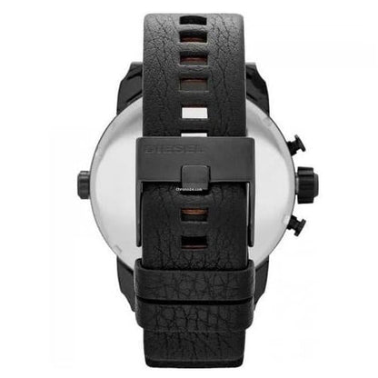 Diesel DZ7291 Little Daddy Chronograph Men's Watch – Black Dial & Black Leather Strap
