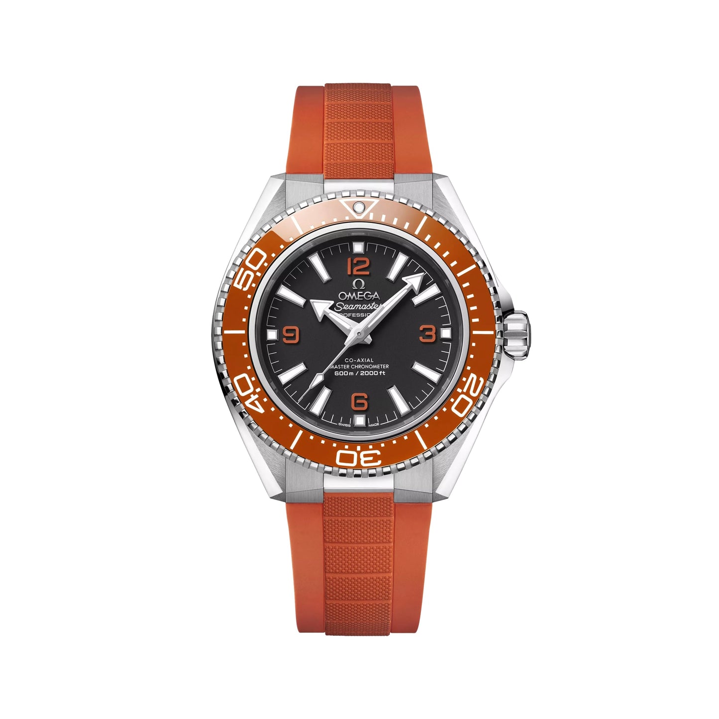 OMEGA Seamaster Planet Ocean 600M 42mm - Black and Orange on Orange Rubber Strap
