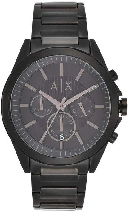 Armani Exchange Drexler AX2601 Men's Chronograph Watch – Black Dial with Black Stainless Steel Strap