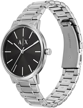 Armani Exchange Cayde AX2700 Men's Analog Watch – Black Dial with Silver Stainless Steel Bracelet