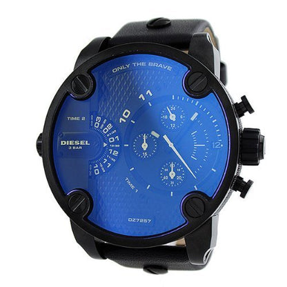 Diesel DZ7257 Little Daddy Chronograph Men's Watch – Blue Dial & Black Leather StrapDiesel DZ7257 Little Daddy Chronograph Men's Watch – Blue Dial & Black Leather Strap