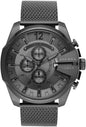 Diesel DZ4527 Mega Chief Chronograph Men's Watch – Black Dial & Black Mesh Strap