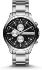 Armani Exchange Hampton AX2152 Men's Chronograph Watch – Black Dial with Silver Stainless Steel Strap