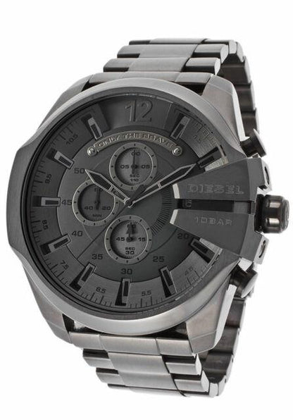 Diesel DZ4282 Mega Chief Chronograph Men's Watch – Grey Dial & Grey Stainless Steel Strap
