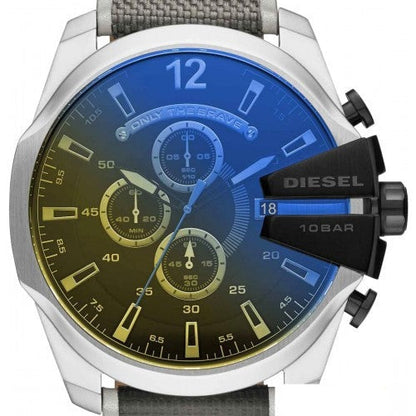 Diesel DZ4523 Mega Chief Chronograph Men's Watch – Black Dial & Grey Nylon Strap