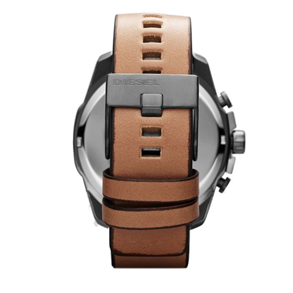 Diesel DZ7394 Mr. Daddy 2.0 Chronograph Men's Watch – Silver Dial & Brown Leather Strap