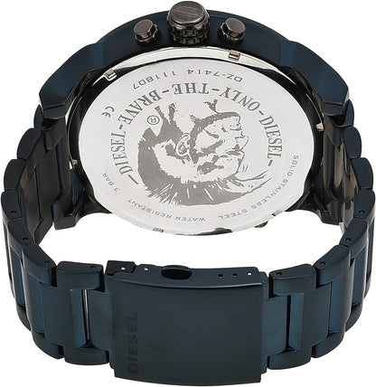 Diesel DZ7414 Daddy 2.0 Chronograph Men's Watch – Grey Dial & Blue Stainless Steel Strap