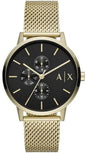 Armani Exchange Cayde AX2715 Men's Chronograph – Black Dial with Gold Mesh Stainless Steel Strap