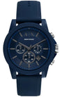 Armani Exchange Outerbanks AX7128 Men's Chronograph Watch – Blue Dial with Blue Silicone Strap