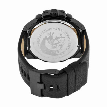 Diesel DZ4323 Mega Chief Chronograph Men's Watch – Black Dial & Black Leather Strap