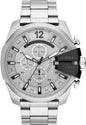 Diesel DZ4501 Mega Chief Chronograph Men's Watch – Silver Dial & Silver Stainless Steel Strap