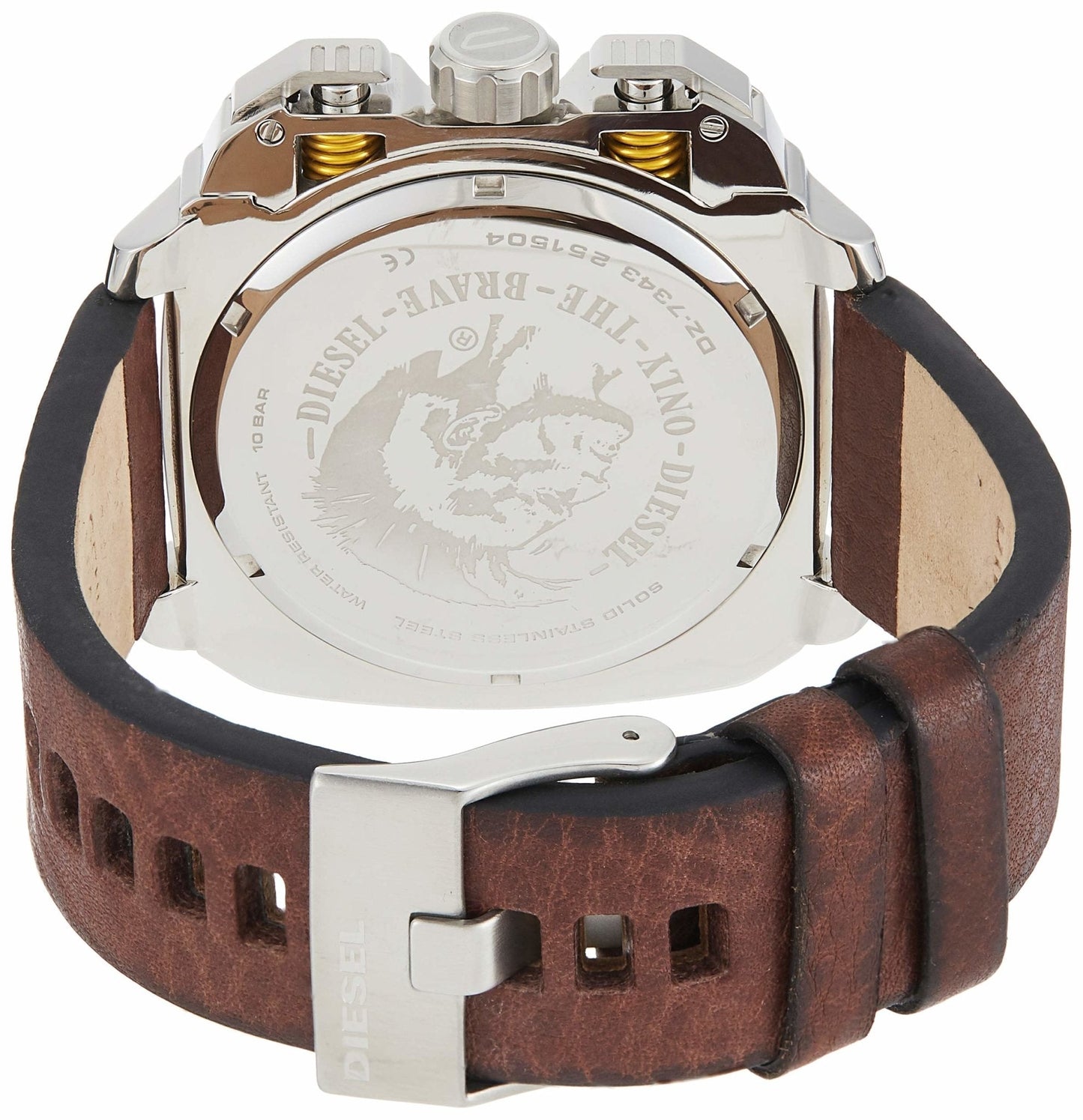 Diesel DZ7343 BAMF Chronograph Men's Watch – Beige Dial & Brown Leather Strap
