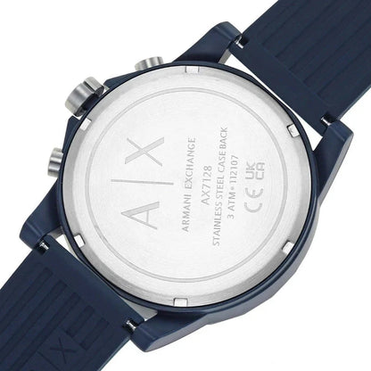 Armani Exchange Outerbanks AX7128 Men's Chronograph Watch – Blue Dial with Blue Silicone Strap