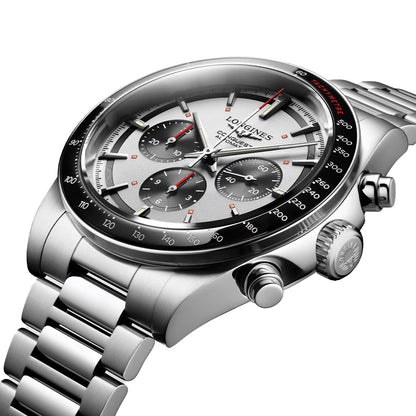 longines Conquest Automatic Chronograph 42mm - Silver on Bracelet
