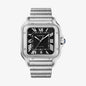Santos De Cartier Large Model | Steel, Black Dial