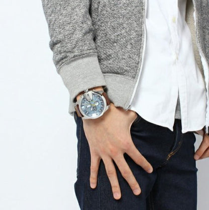 Diesel DZ4281 Mega Chief Chronograph Men's Watch – Blue Dial & Brown Leather Strap
