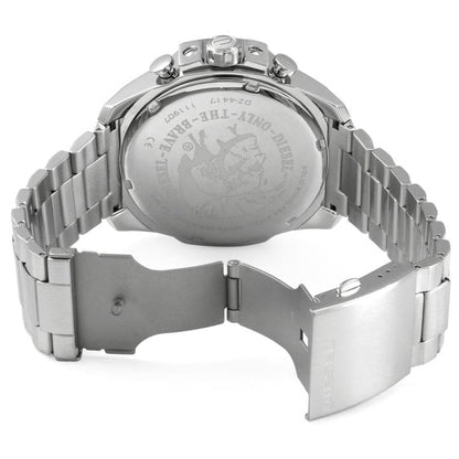 Diesel DZ4417 Mega Chief Chronograph Men's Watch – Blue Dial & Silver Stainless Steel Strap
