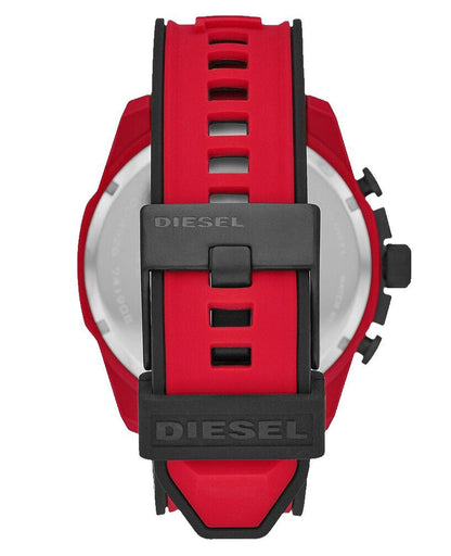 Diesel DZ4526 Mega Chief Chronograph Men's Watch – Black Dial & Red Rubber Strap