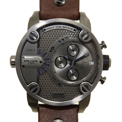 Diesel DZ7258 Little Daddy SBA Men's Watch – Grey Dial & Brown Leather Strap