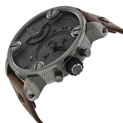 Diesel DZ7258 Little Daddy SBA Men's Watch – Grey Dial & Brown Leather Strap