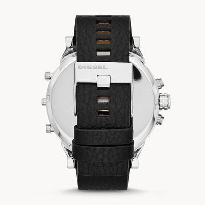 Diesel DZ7313 Mr. Daddy Chronograph Men's Watch – Black Dial & Black Leather Strap