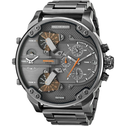 Diesel DZ7315 Mr. Daddy 2.0 Chronograph Men's Watch – Grey Dial & Grey Stainless Steel Strap
