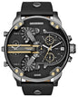 Diesel DZ7348 Mr. Daddy 2.0 Chronograph Men's Watch – Black Dial & Black Leather Strap